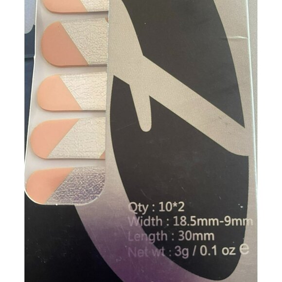 Rainbow Lab 3-In-1 Apricot & Silver Color Block Nail Wraps - Picture 4 of 6